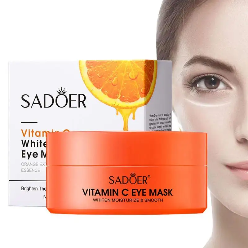 

Vitamin C Eye Patches 60Pcs Orange Vitamin C Whitening Under Eye Gel Pads Unisex Skincare Eye Mask For Dark Circles & Puffiness