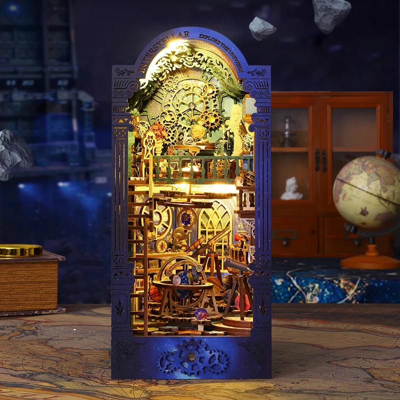 DIY межзвездное исследование книга уголок деревянная миниатюрная модель комплект