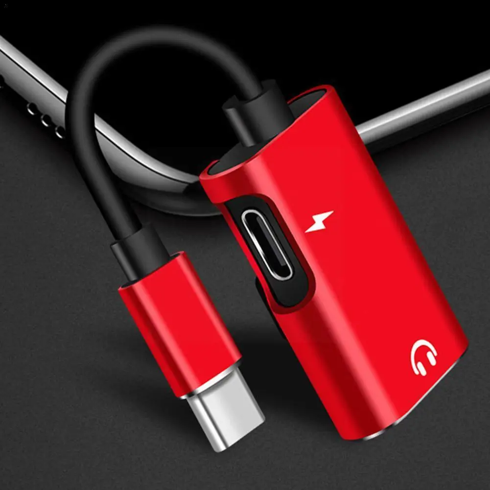

Type-c To 3.5mm Jack Audio Splitter Headphone 2 In 1 Cable Usb-c Earphone Aux 3.5mm Adapter Charger For L9k3