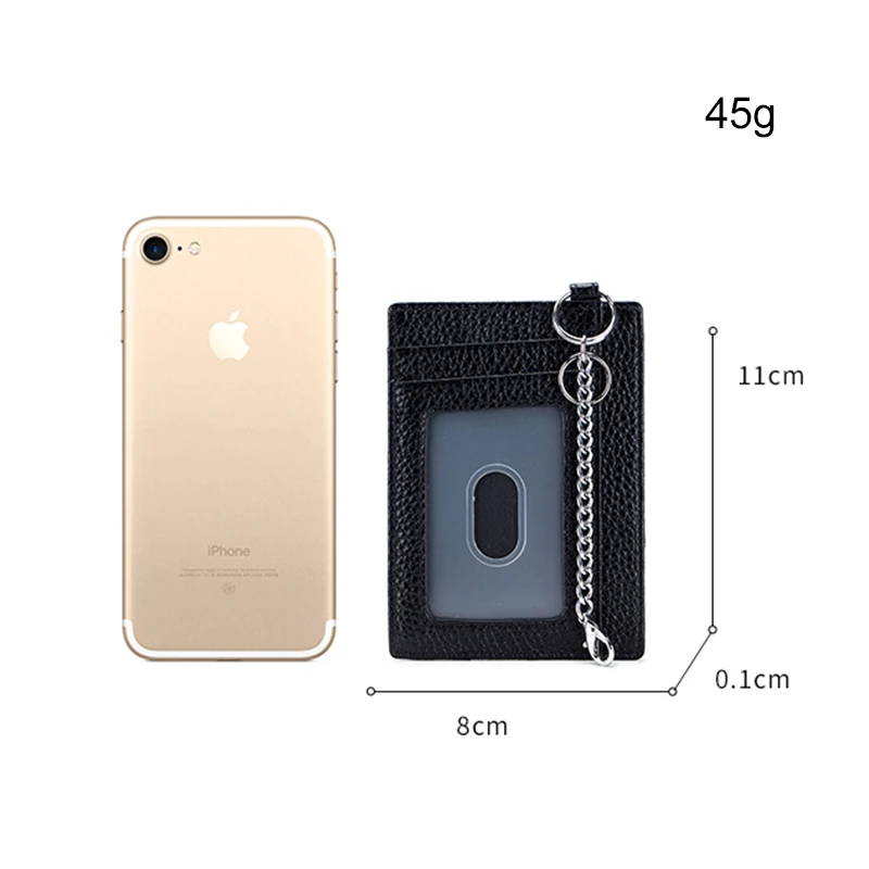 Genuine Leather Men and Women Card Holder Multifunctional Zipper Womens Wallet Credit ID Card Case RFID Mens Keychain Coin Purse