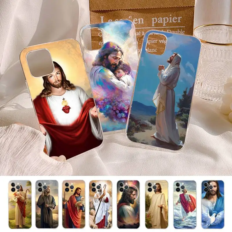 

Jesus Christ Phone Case For iPhone 14 13 12 Mini 11 Pro XS Max X XR SE 6 7 8 Plus Soft Silicone Cover