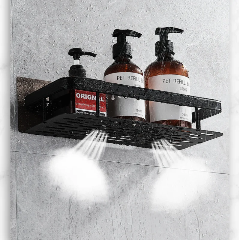 multifunctional non porous wall mounted bathroom shelf shower storage rack kitchen toiletries storage home bathroom accessories free global shipping