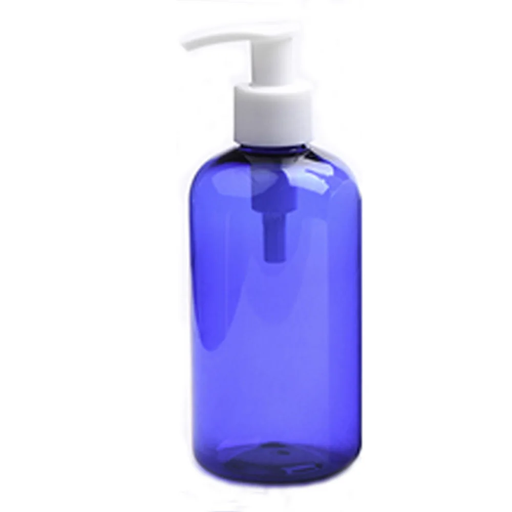 

300ml blue color PET Portable Refillable Squeeze plastic lotion bottle with white pump sprayer