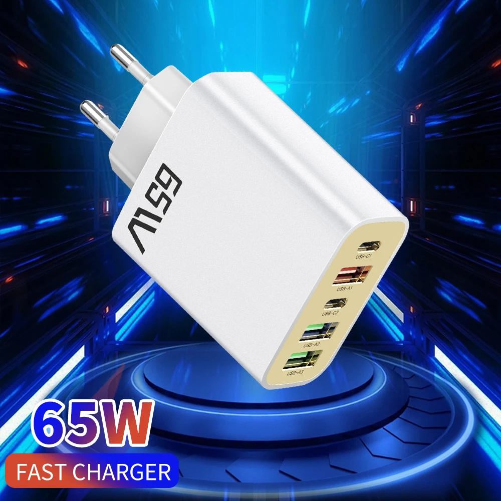 65 Вт PD USB Зарядное устройство для быстрой зарядки QC 3.0 Type C мобильного телефона Iphone