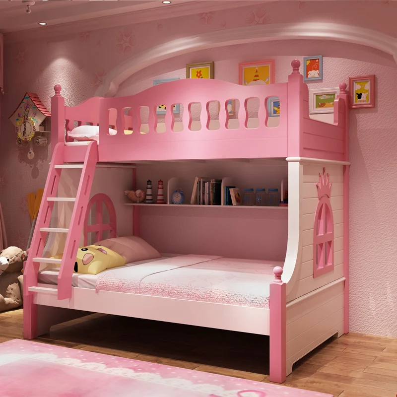 Кровать вверх и вниз детская кровать двухъярусная для взрослых принцессы