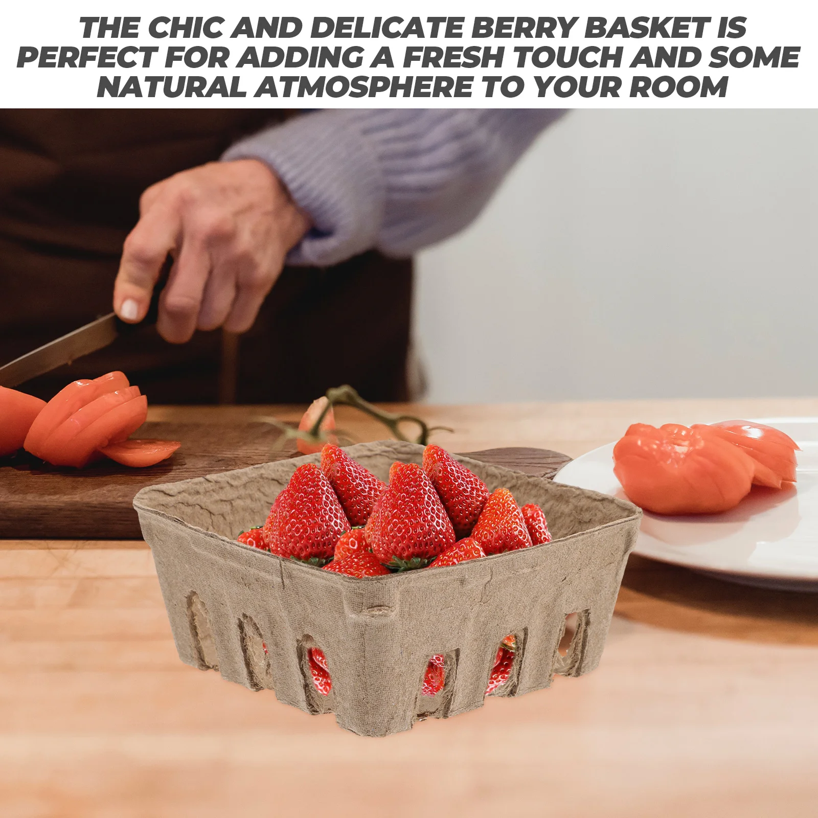 

Berry Basket Paper Household Pulp Fruit Kitchen Essentials Trays Decorative Tray Containersfridge