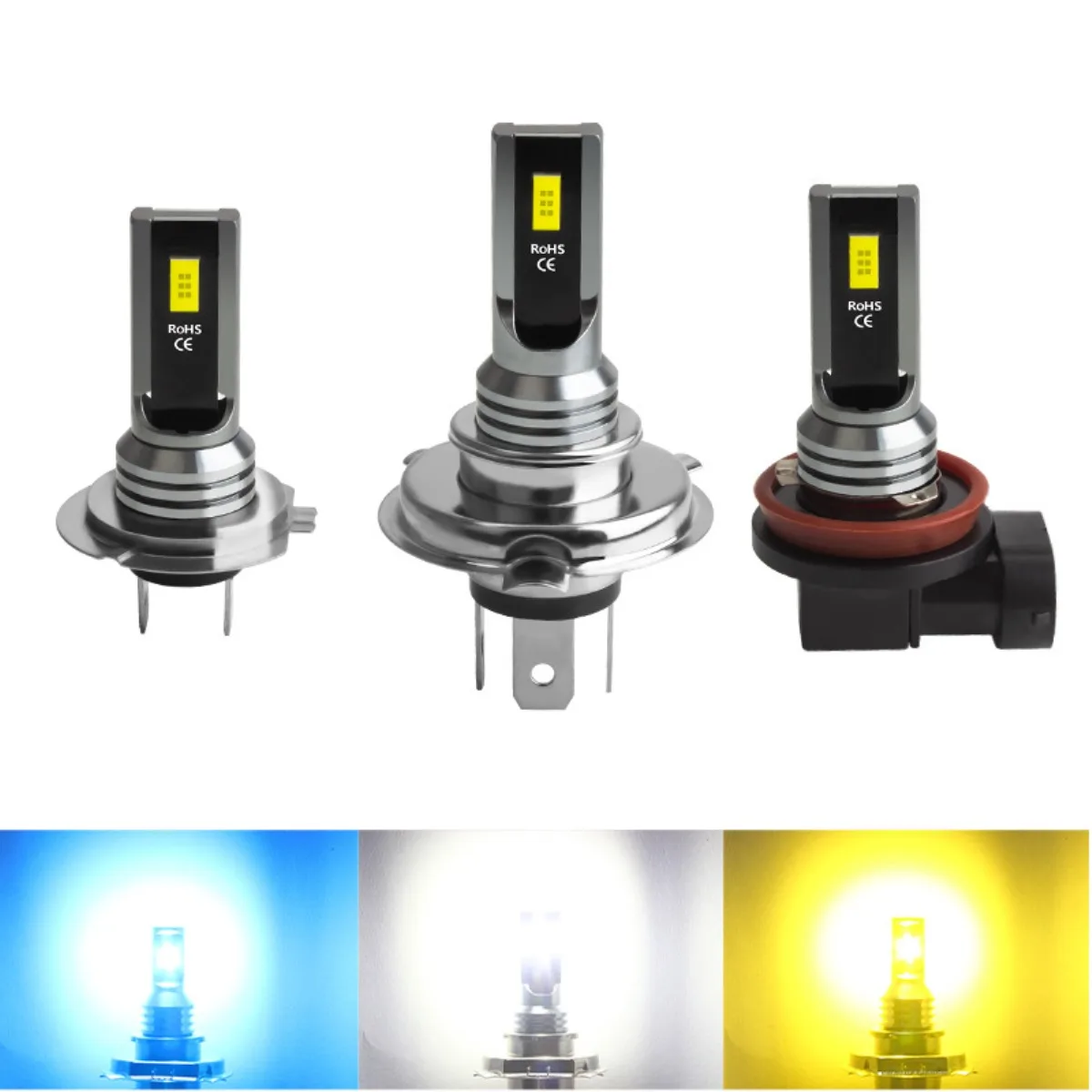 2 шт. автомобильные лампы для передних фар H7 H4 6000K 3000K 9005 HB3 9006 H8 H11 H1