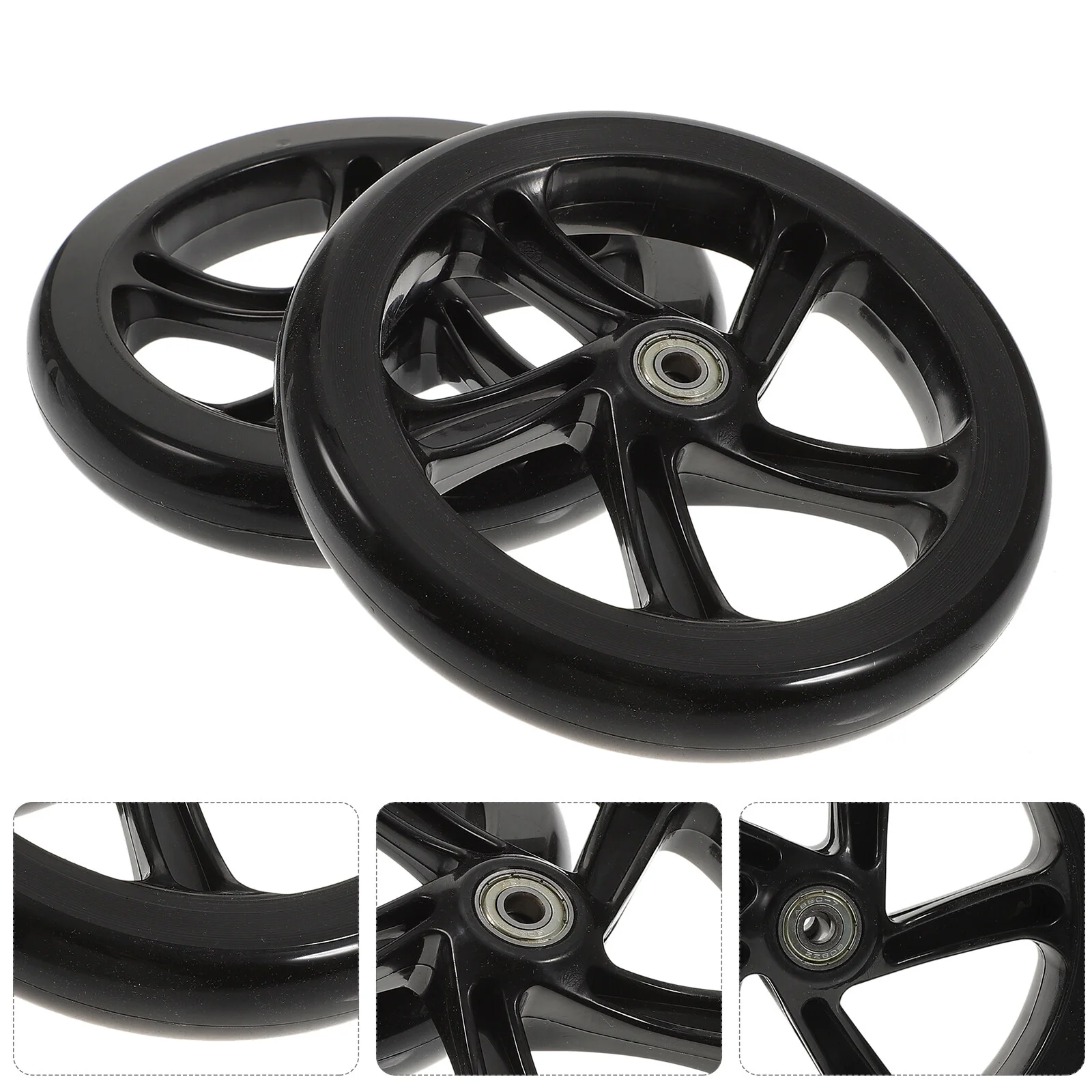 

2 Pcs Motorized Scooter Adults Electric Wheel High Elastic Mute Replacement Parts PU Child
