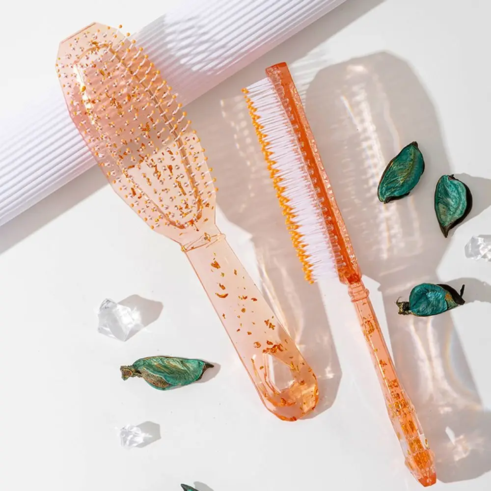 Прямая пластиковая расческа с прозрачными ребрами портативная антиузелковая