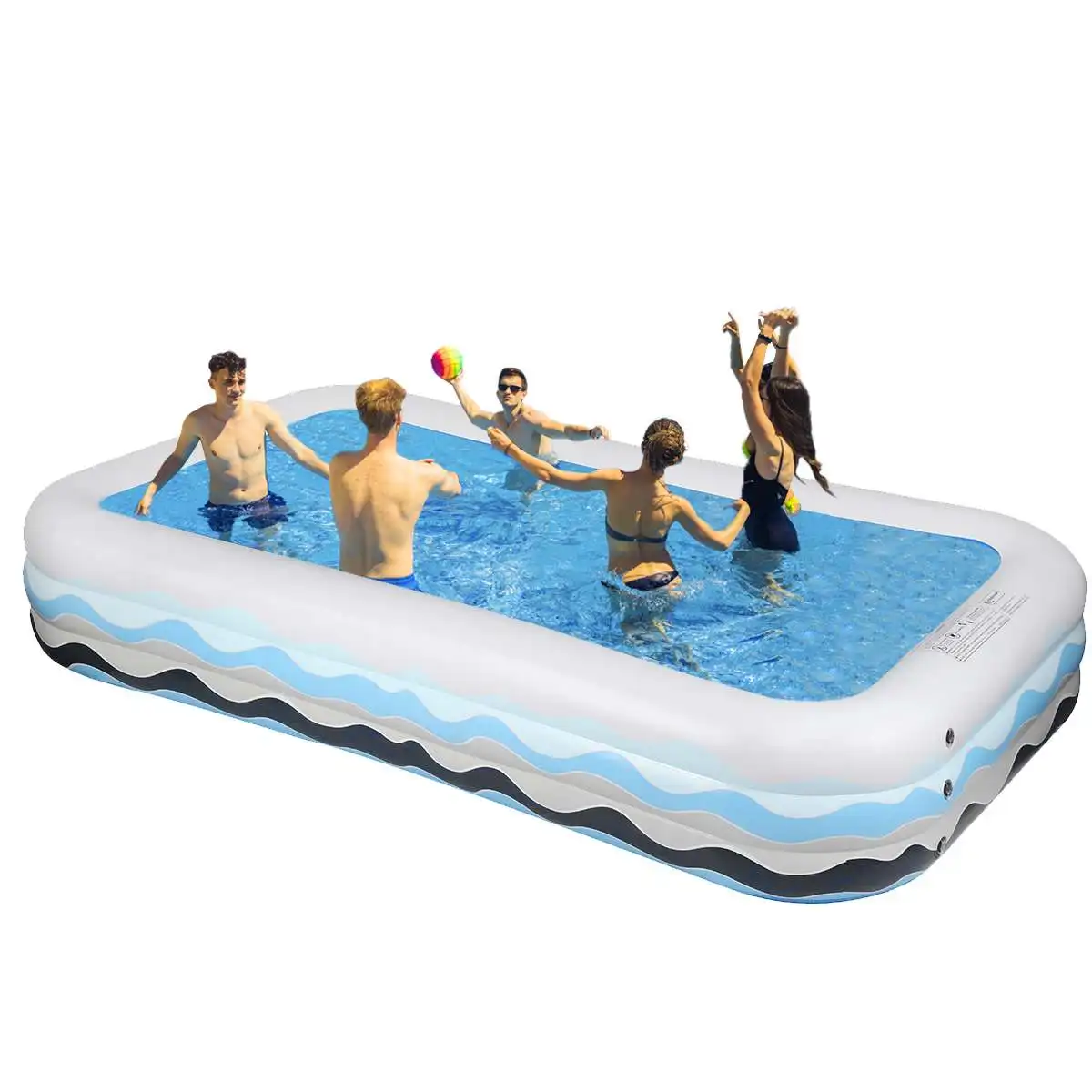

300CM Family Removable Pool Square Swimming Pool Inflatable Bathing Tub For Indoor/Outdoor Garden Backyard