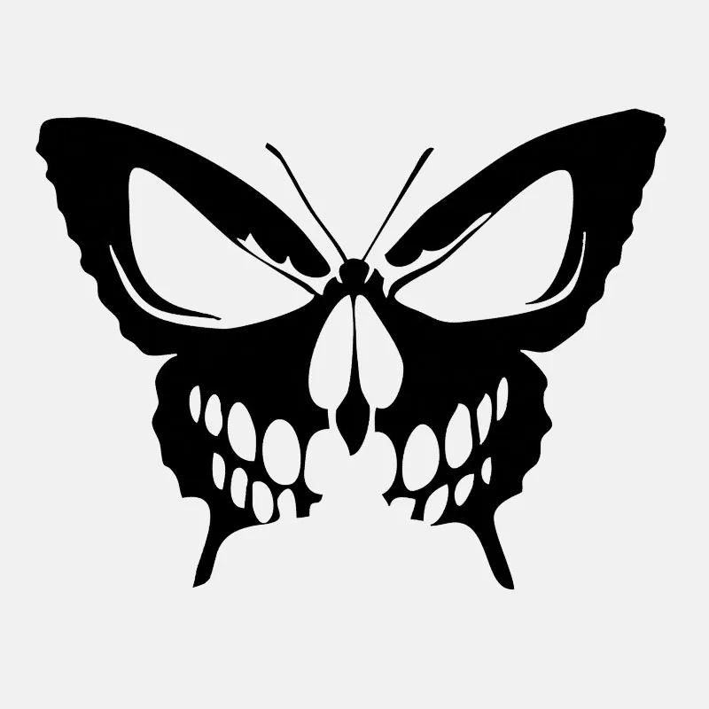 

Автомобильная наклейка с изображением бабочки, черепа, отрезанных сердец, ужасов, рок, ПВХ, 14 см * 11 см