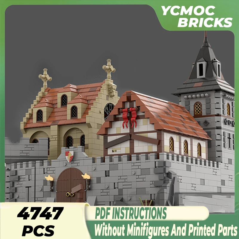 

Moc Building Blocks Modular Street View Medieval Castle Technical Bricks DIY Assembly Construction Toys For Childr Holiday Gifts