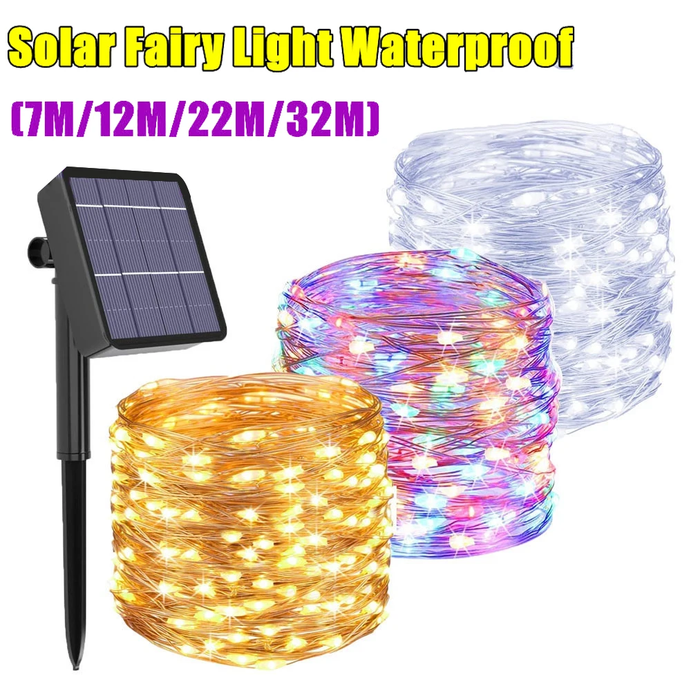 

Solar String Fairy Lights 7m 100LED-42M 300 LED Waterproof Outdoor Garland Solar Power Lamp Christmas For Garden Decoration.