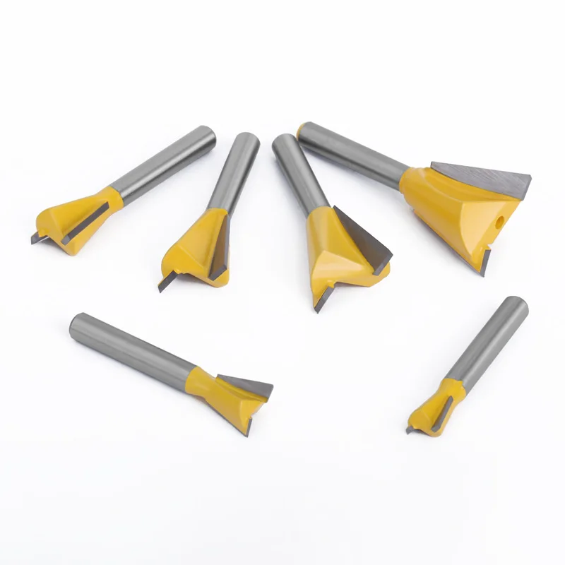 CNC Wood Engraving Router Bits for 6mm 8mm Shank Tungsten Carbide Woodworking Milling Cutter Dovetail Joint Bit