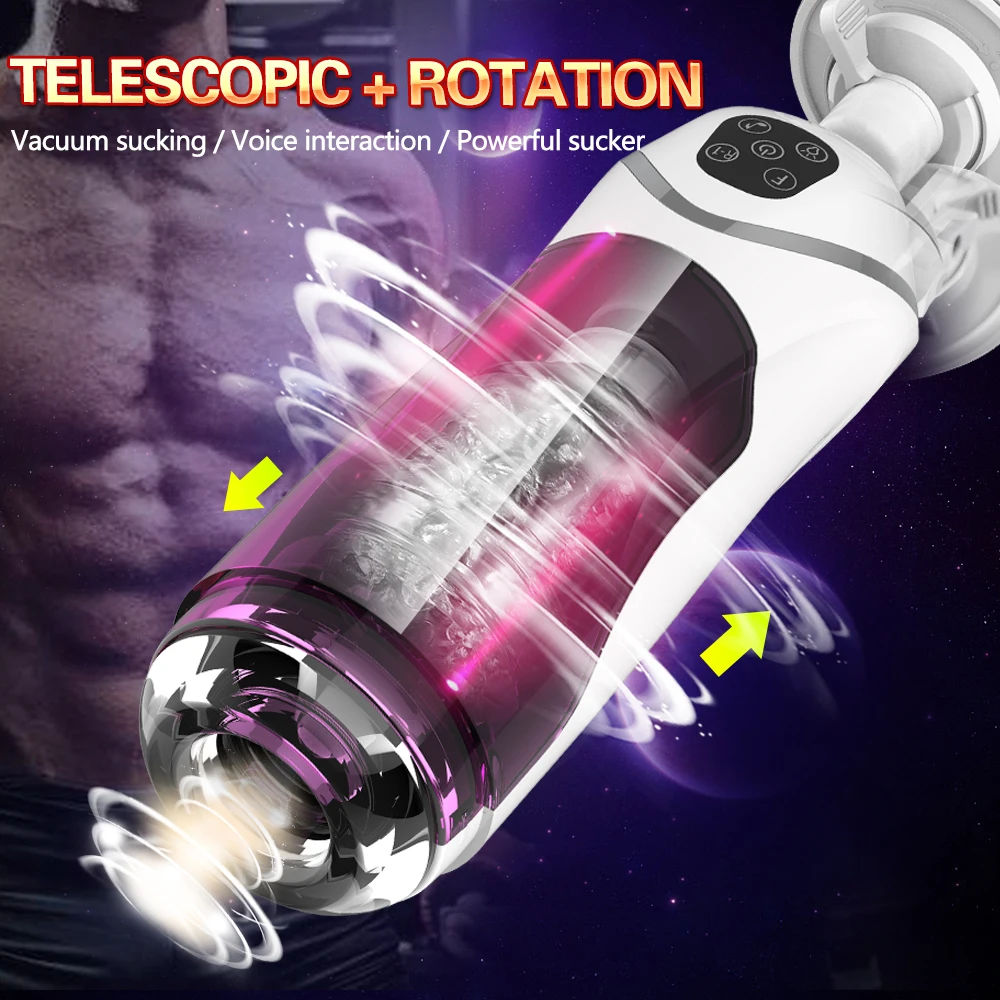 Full Automatic Piston Telescopic Rotation Male Masturbator Cup Adult Sex Toys Real Vagina Sucking Vibrator Handsfree Sex Tools