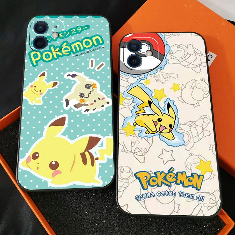 

Cartoon Pokémon Phone Case For Funda iPhone 13 11 Pro Max 12 Mini X XR XS Max 6 6s 7 8 Plus Liquid Silicon Back Carcasa Celular