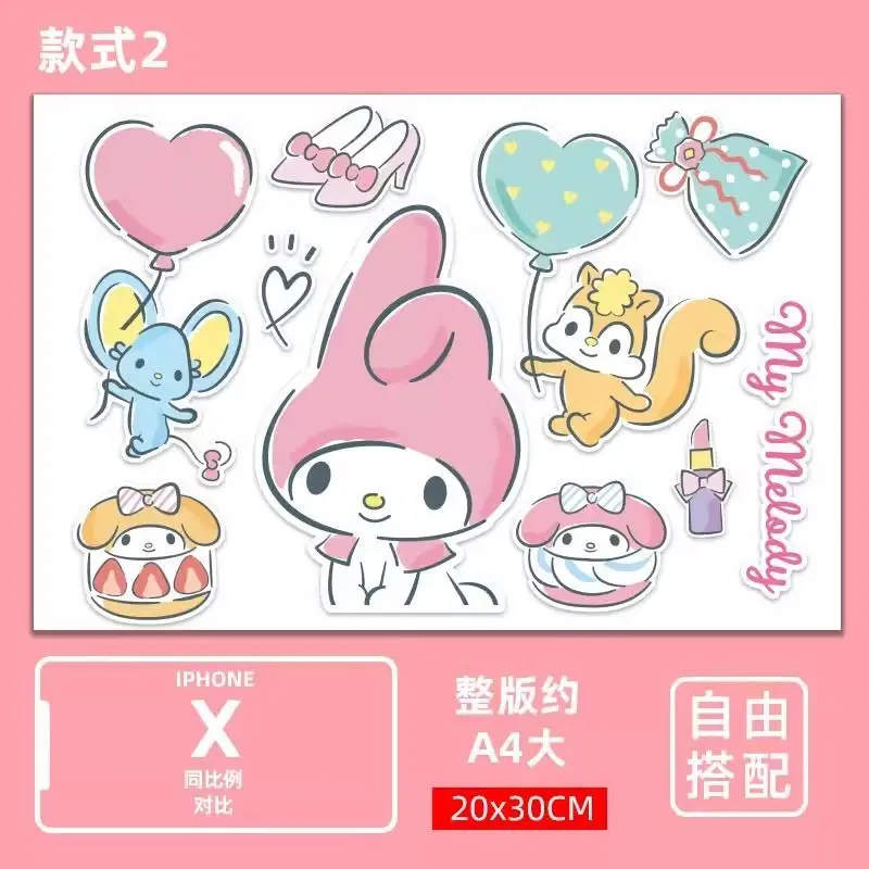 Sanrio мультфильм милый Hellokitty My Melody Cinnamoroll наклейки электромобиль шлем автомобиля