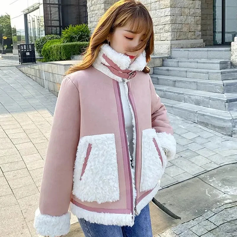 2022 New Autumn Thick Wool Warm Coat Women Casual Fleece Jacket Loose Lady Fur Coat Student Clothes Korean Style Lambswool