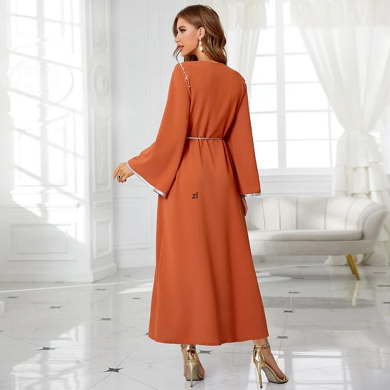 Eid Abaya Dubai Kaftan Rhinestone Caftan Marocain Muslim Arabic Dress Turkey Abayas for Women 2022 Islam Clothing Djellaba Femme