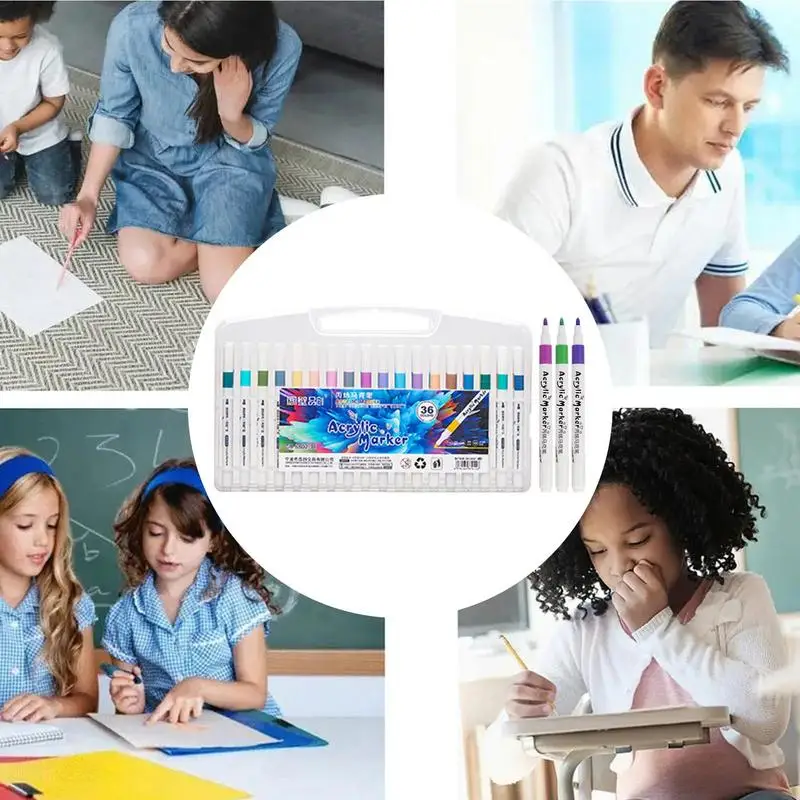 Цветные маркеры Быстросохнущий цветной маркер 36X креативные цветные ручки