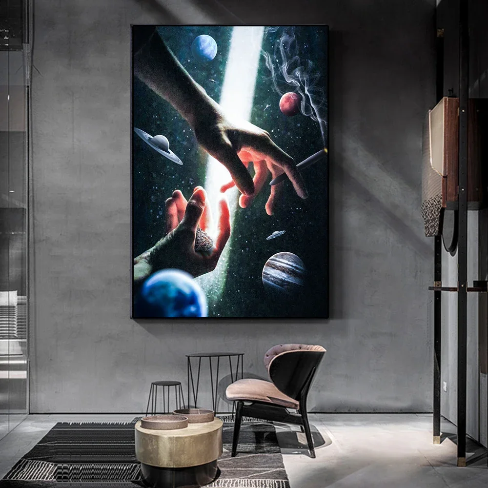 Современный стиль Alien Dym NLO Научная фантастика Космический астронавт Искусство