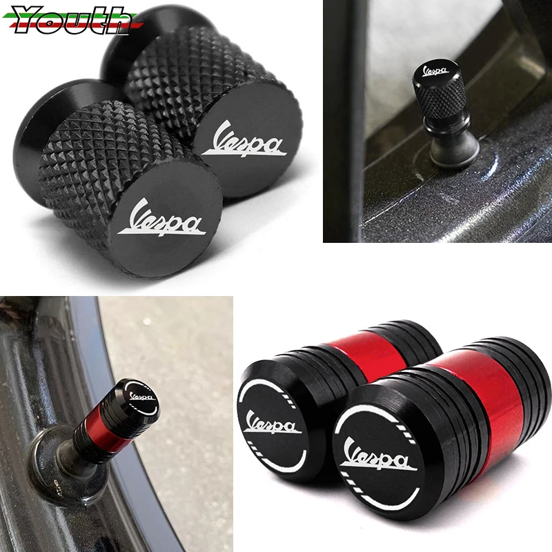 Gts 300 Super Lxv 125 200 Motorcycle Accessories Cnc Tire Valve Stem Caps Cover Plug