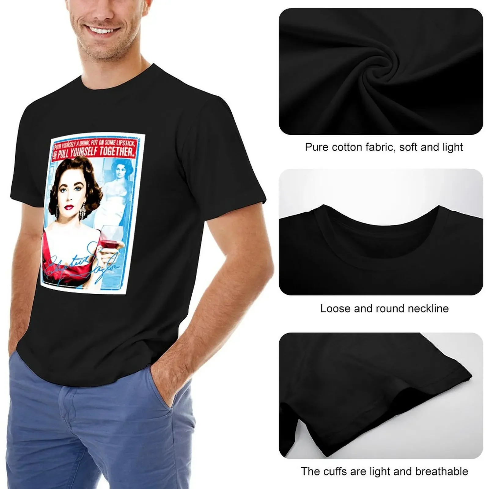 Цитата Элизабет Тейлора Налийте себе напиток указывайте на некоторые помады и