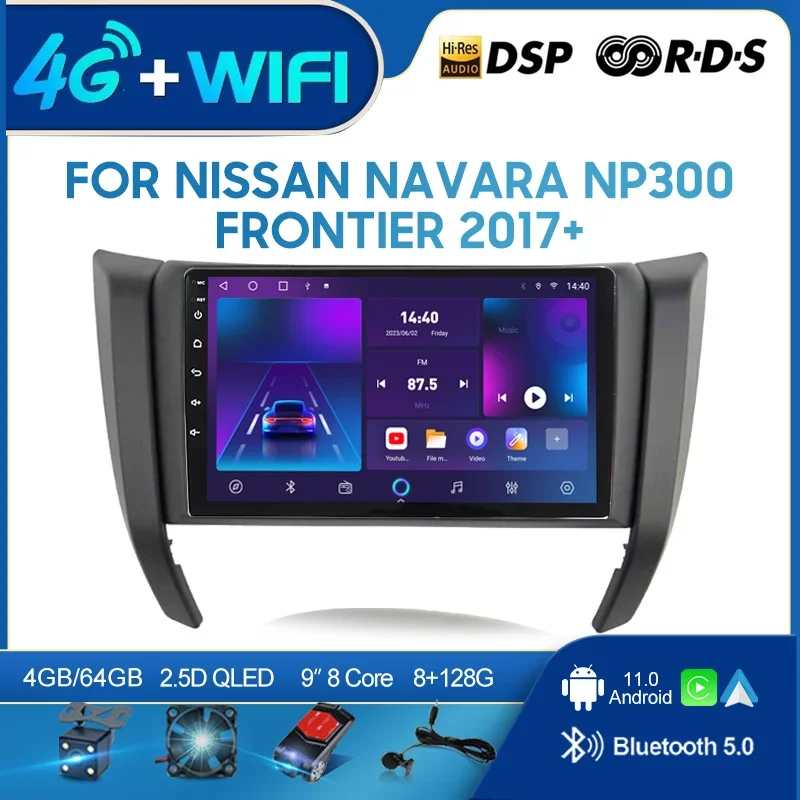 Автомобильный радиоприемник Android Carplay Auto для Nissan Navara NP300 Frontier 2017+ мультимедийный