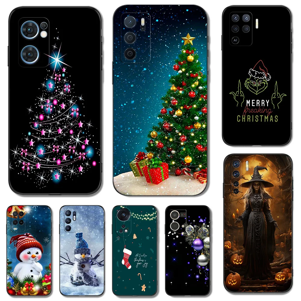 Черный чехол из ТПУ для Realme 9 Pro Plus 9i GT Neo2 Narzo 10A 20A 20 30 30A 50A 50i 4G 5G Рождество Хэллоуин