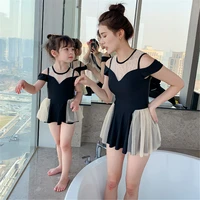 parent child swimwear mother daughter swimsuit one piece for girls princess childrens mesh tutu dress family matching clothes
