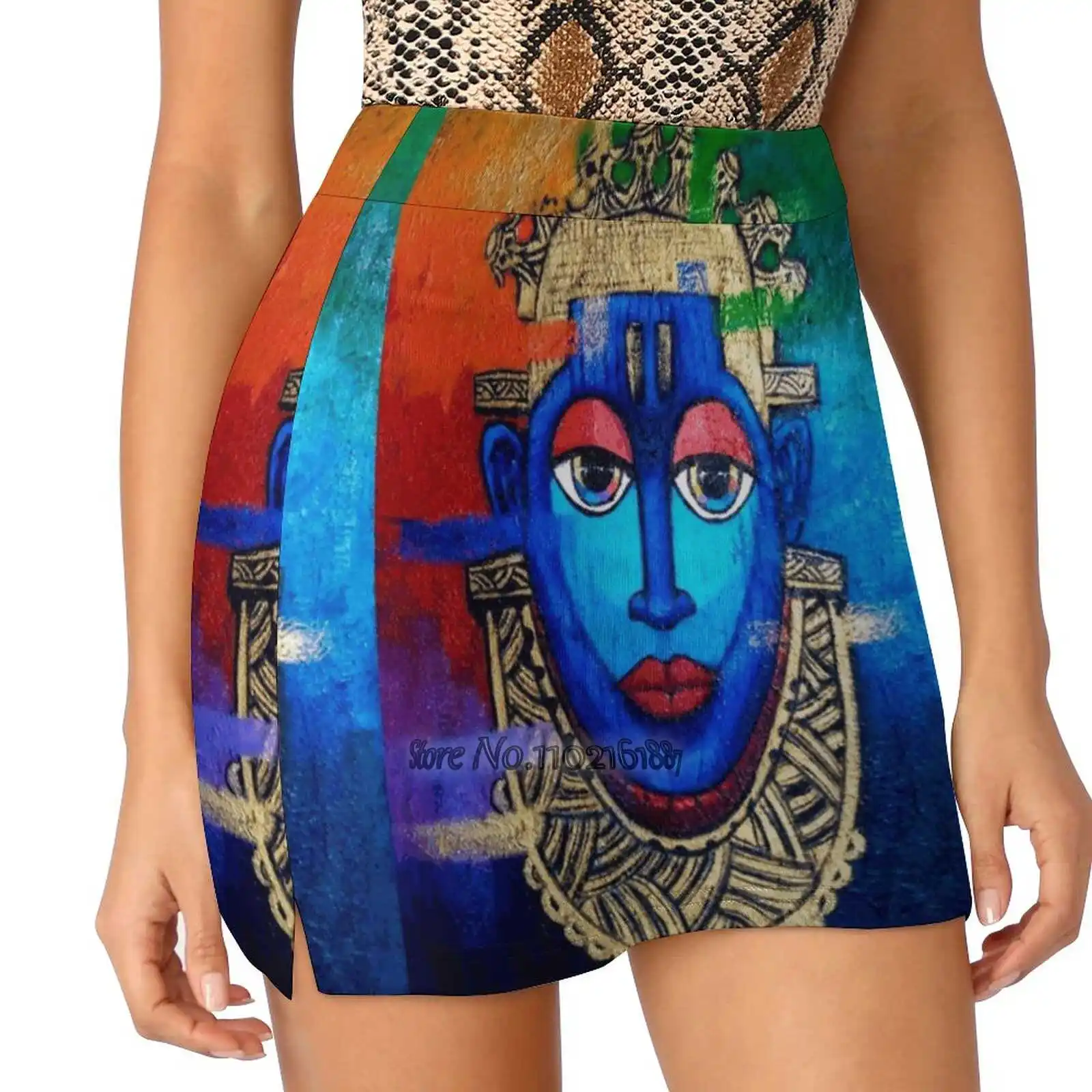 

Wearable Art S-4Xl Tennis Skirts Golf Fitness Athletic Shorts Skirt With Phone Pocket Wearableart Handpainted Pattern