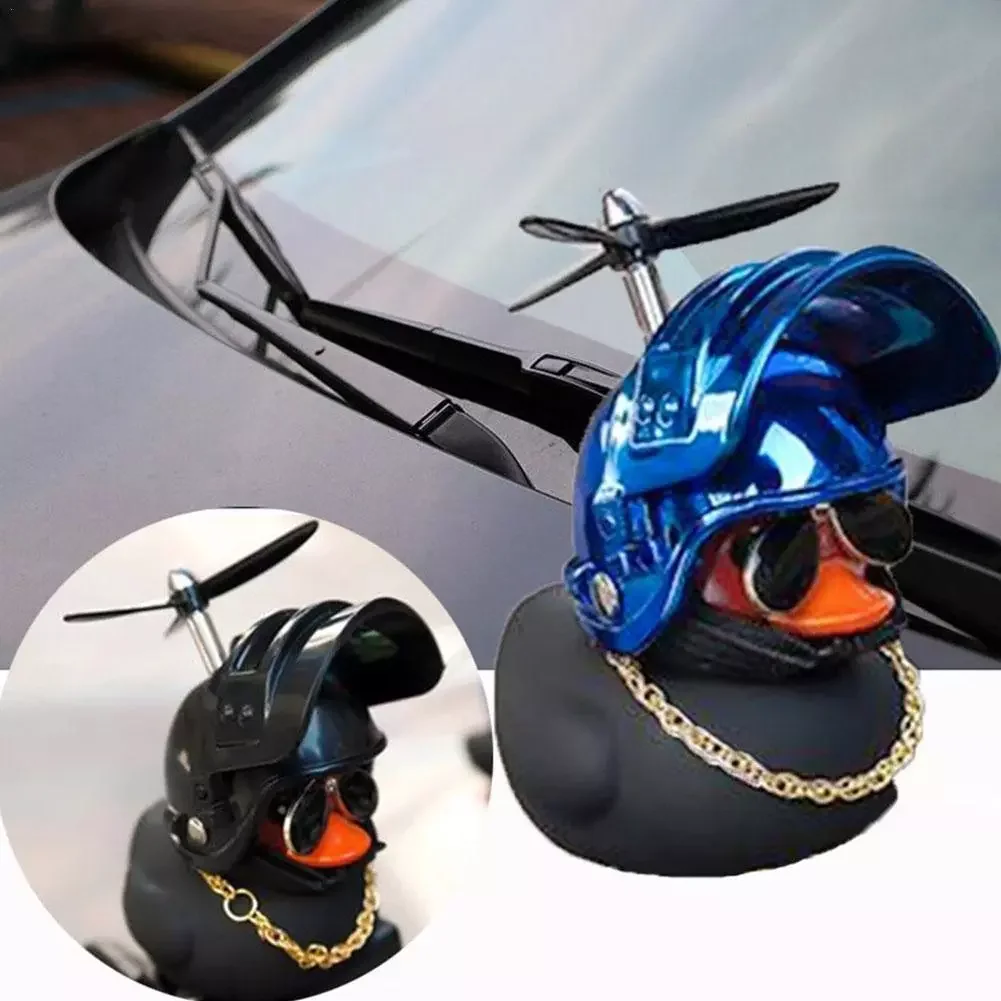 

Interior Decoration Cute Little Helmet Duck Cart Decoration Rubber Duck Toy Car Ornaments Dashboard Decorations