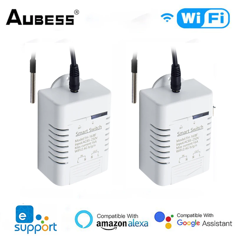 

16A EWeLink WIFI Smart Switch Wireless With Temperature Humidity Control RF 433MHz Thermostat Switch Support Alexa Google Home