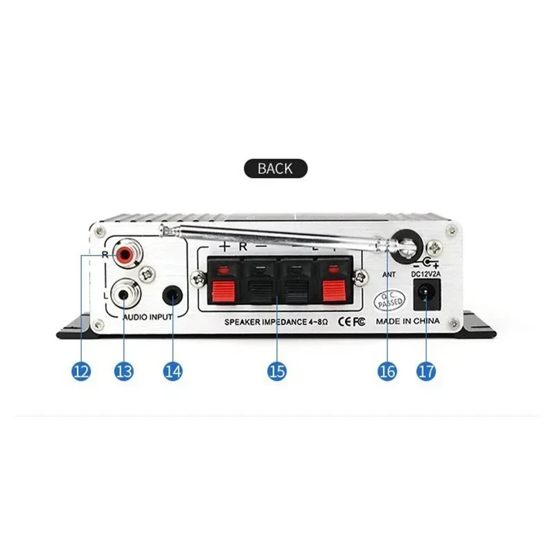 Фото Для LP-A7 USB Lepy Цифровой плеер Bluetooth 4.2 Версия Автомобильный Hi-Fi Стерео Аудио Усилитель 2CH 20W RMS Домашний AMP SD CD DVD MP №3