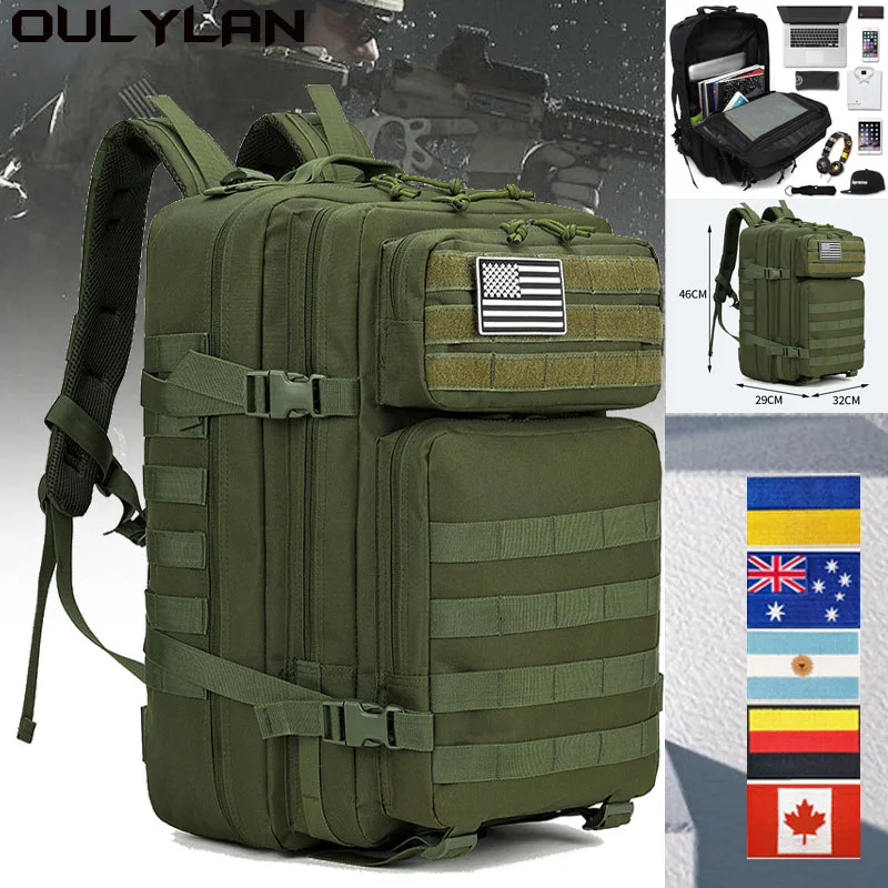 

Capacity Tactical Military Backpacks 45L Large Man 3 Days Army Molle Assault Bags For Outdoor Trekking Camping Backpack