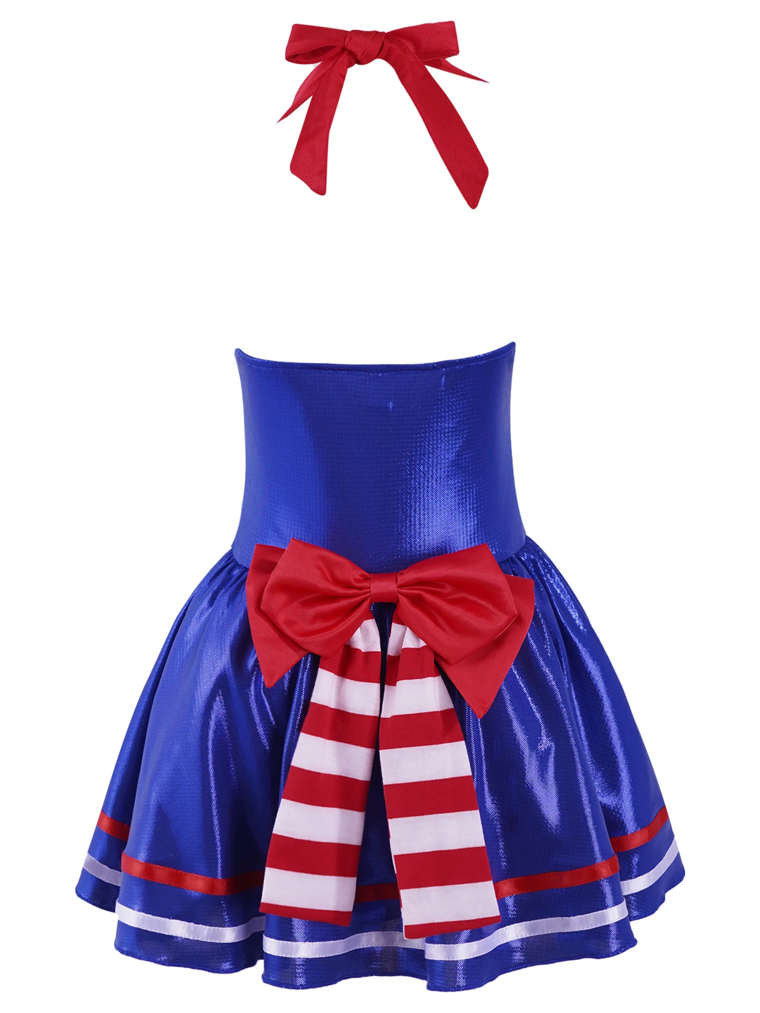 Kids Girls Patriotic Soldier Uniform 4th of July Military Army USO Dance Stage Performance Costume Halloween Fancy Dress Up images - 6