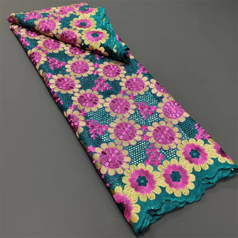 

5 yard Swiss lace fabric Lafaya heavy beaded embroidery African 100% cotton fabrics Swiss voile lace popular Dubai style 7L04261