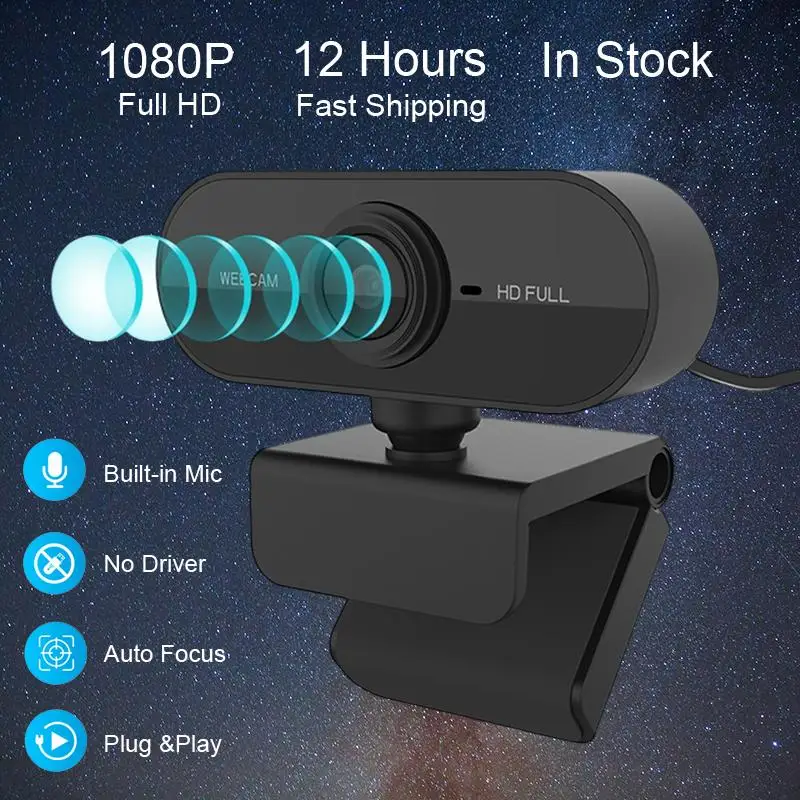 

Ultimate Webcam Experience: 1080P Full HD Web Camera with Built-in Microphone USB Plug for PC Computer Mac Laptop Desktop Mini