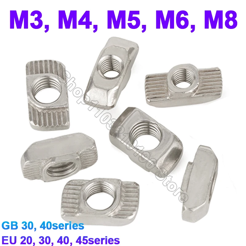 

5 шт. M3 M4 M5 M6 M8 Т-образная гайка скользящие Т-образные гайки молоток крепежная гайка коннектор 2020 3030 4040 серия алюминиевые профили