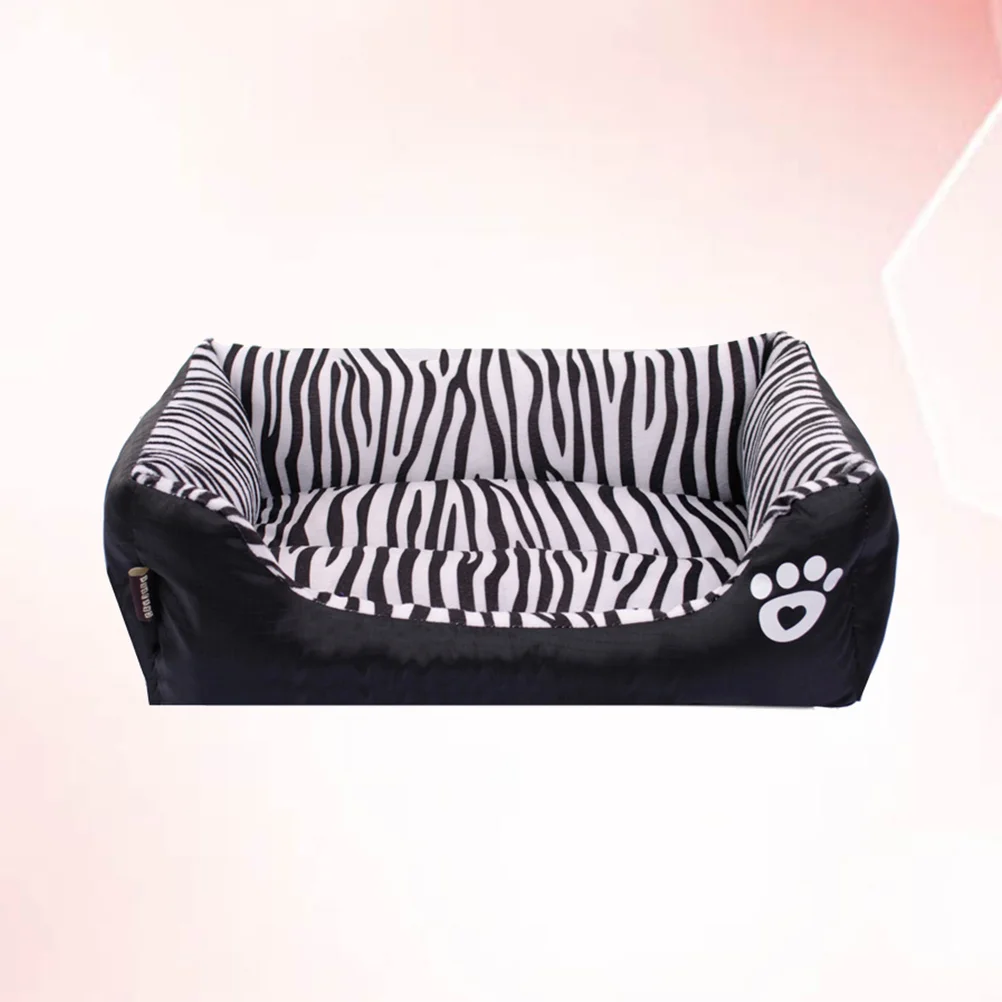 

Zebra Pattern Pet Bed Autumn and Winter Warm Pet Dog Bed Cushion Cosy Cat House Mat Size S