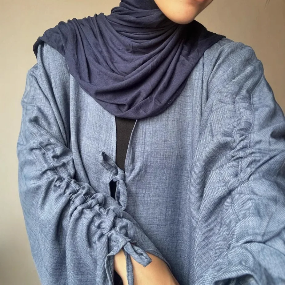 2024 Саудовская Аравия мусульманское женское скромное платье открытое кимоно Ид