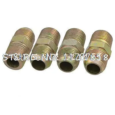 

4 х Пневматические резьбовые соединители для труб 1/2 дюйма x 1/2 дюйма PT M/M, шестигранные ниппели