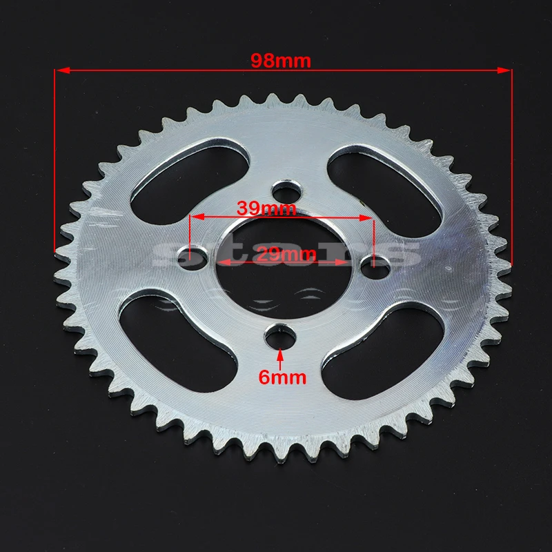 

Задняя звездочка с 3/4 отверстиями 25H 47T для мини-мото ATV Quad Dirt Pit Pocket Bike Cross 47cc 49cc аксессуары