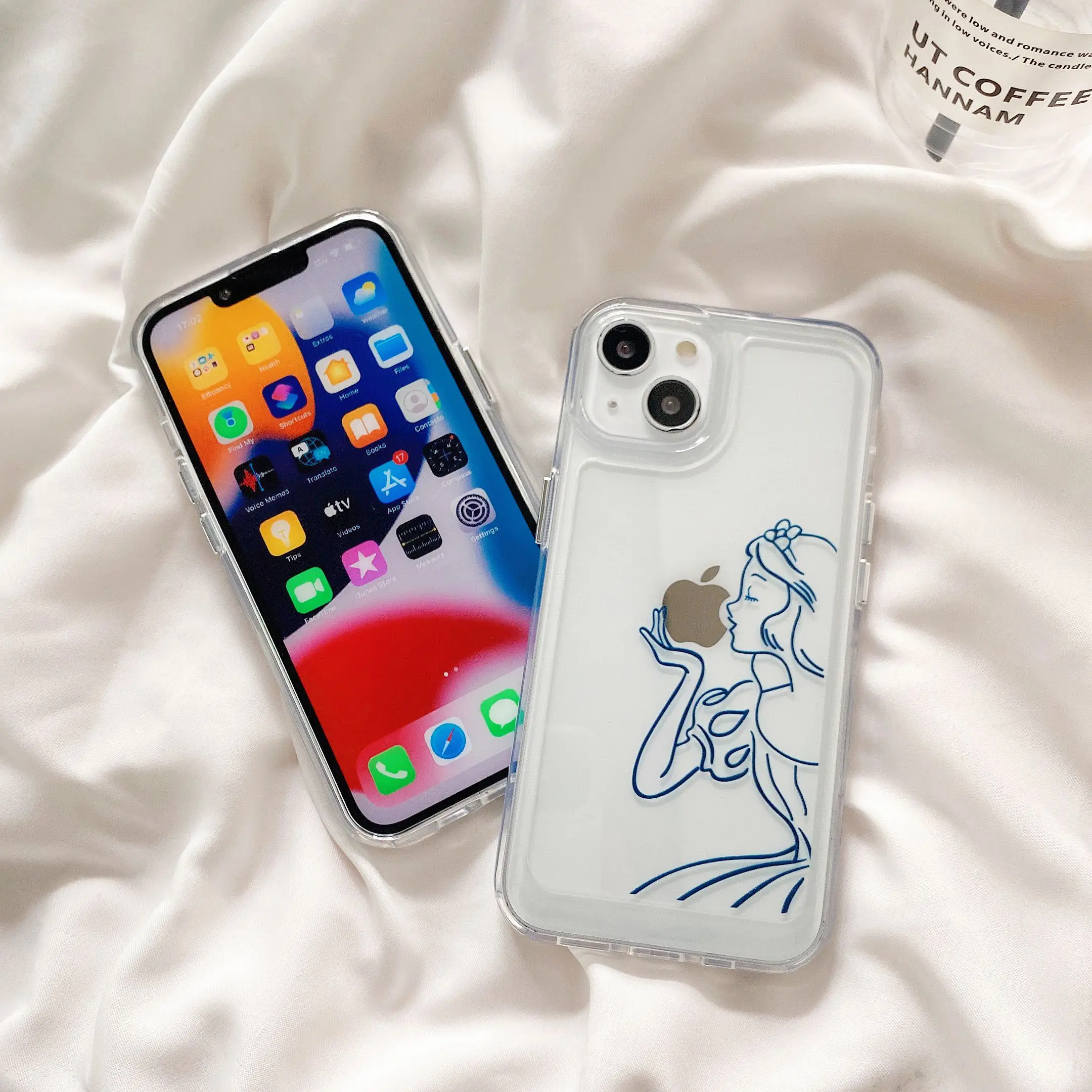 Disney Princess Snow White Cinderella Space Phone Cases For iPhone 13 12 11 Pro Max XR XS MAX X Back Cover