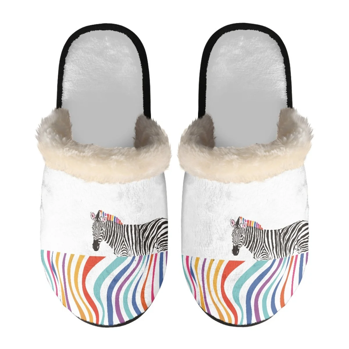 Мужские тапочки с принтом коровы/быка/жирафа/собаки/зебры мягкие плюшевые