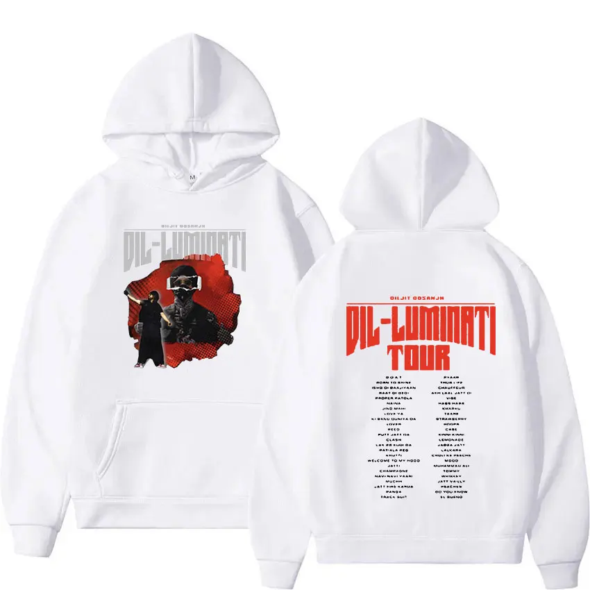 Diljit Dosanjh Dil-Luminati 2024 Tour Album Hoody Men's Vintage Fashion High Quality Oversized Sweatshirt Man Hip Hop Streetwear