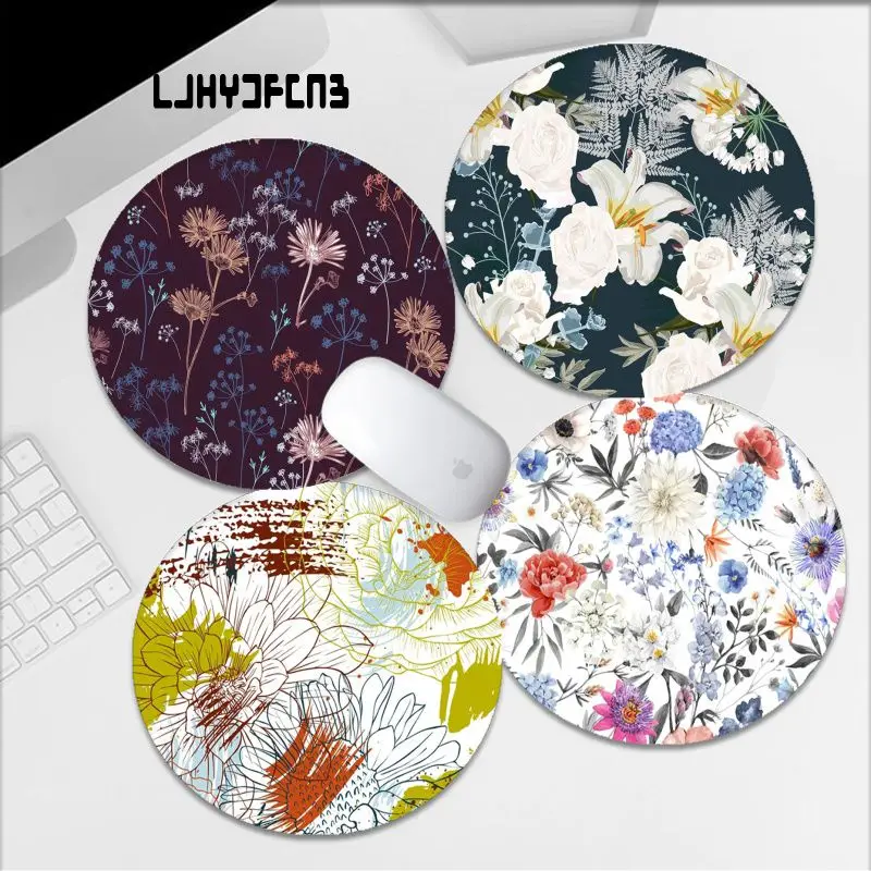 

Floral Round Custom Skin Cabinet Gaming Laptop Computer Desk Mat Office Notbook Mouse Pad Mouse Mat Office Desk Accessories