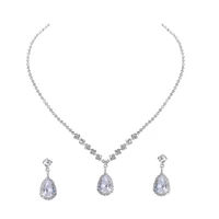 1 set alloy rhinestone clavicle jewelry necklace and earrings choker and dangler