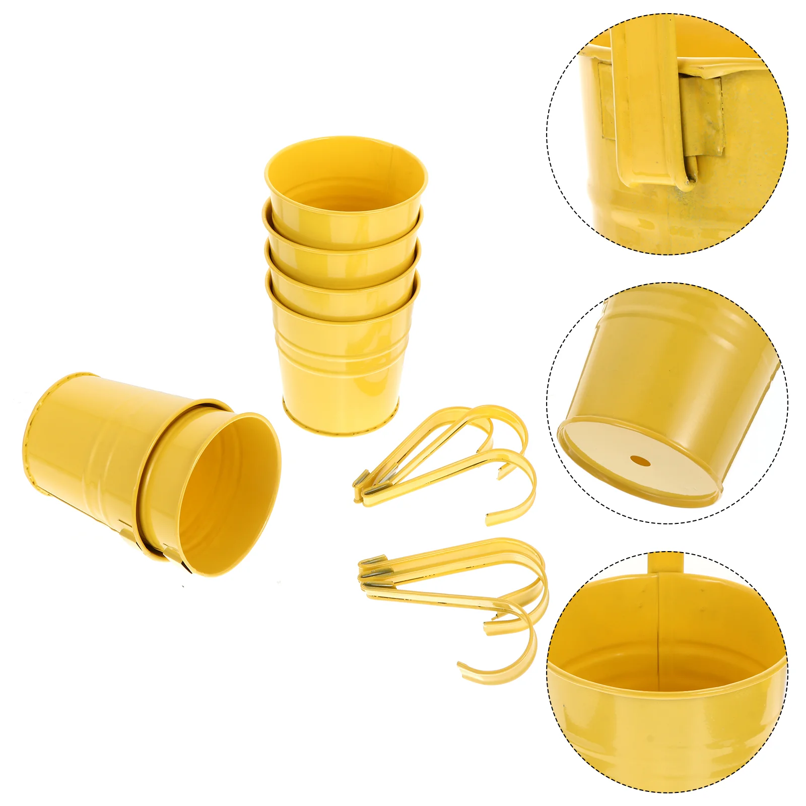 

Hanging Flower Planter Bucket Metal Planters Iron Pots Balcony Outdoor Railing Garden Wall Holder Pot Decor Fence Indoor