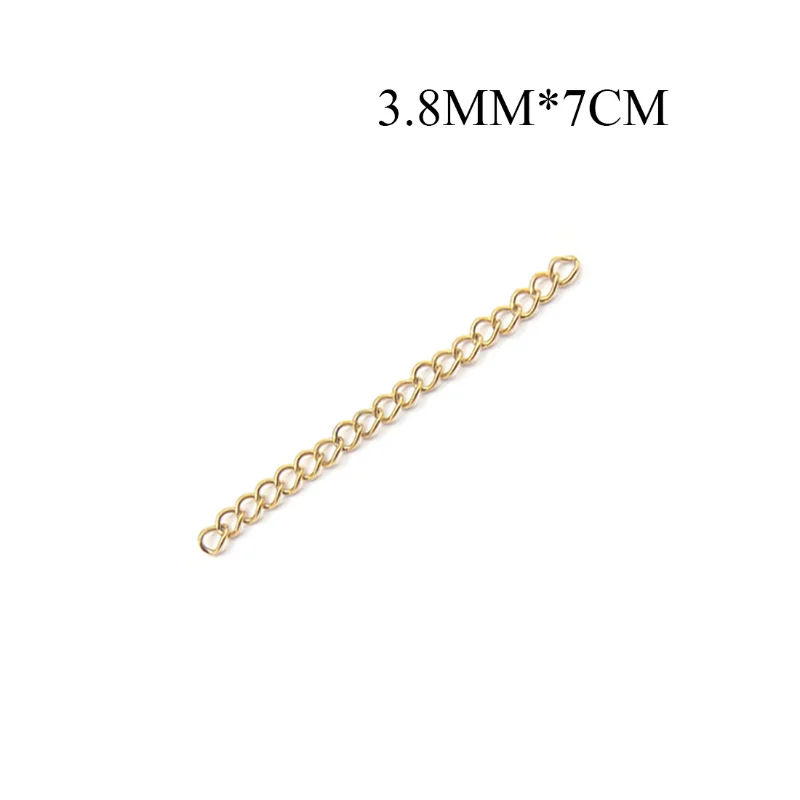10PCS Stainless Steel  Extended tail chain Beaded Link Chain Necklace Link Chain for Jewelry Making DIY Necklace Bracelet Chain